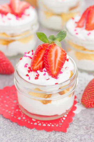 Strawberry White Chocolate Pound Cake Trifles