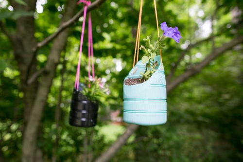 Upcycled Hanging Planters