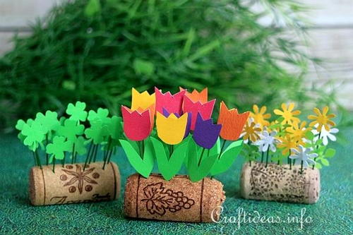 Upcycled Wine Cork Tiny Flower Bed