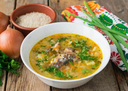Canned Fish and Rice Soup