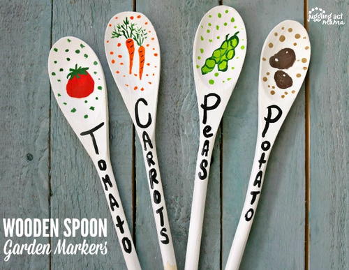 Upcycled Wooden Spoon Garden Markers