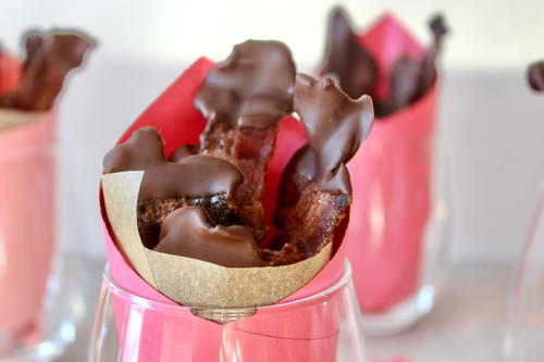 Chocolate Dipped Candied Bacon