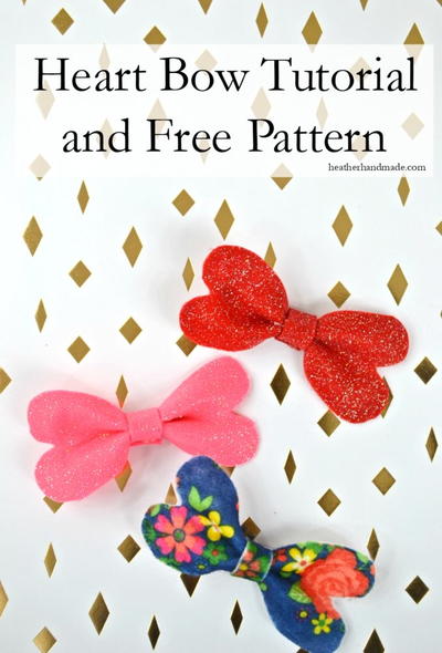 Heart Bow Tutorial and Free Pattern