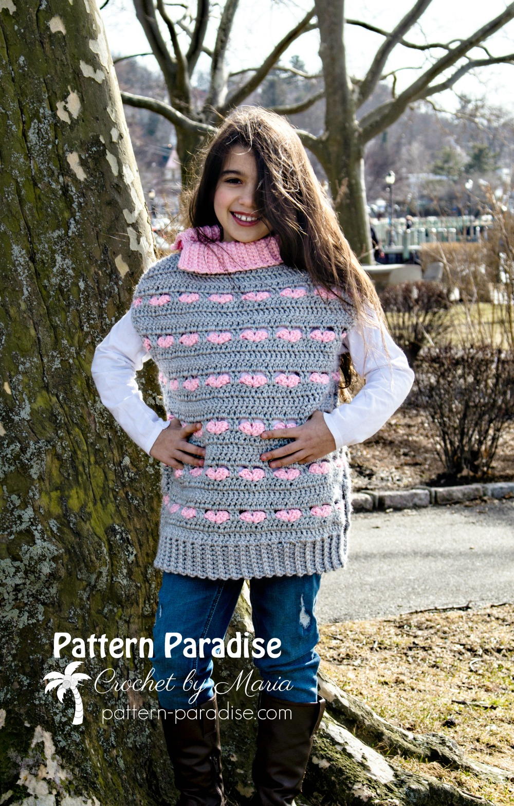 Sweetheart Poncho Sweater | AllFreeCrochet.com