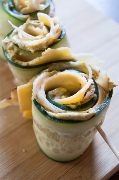 Turkey and Cheese Cucumber Roll Ups