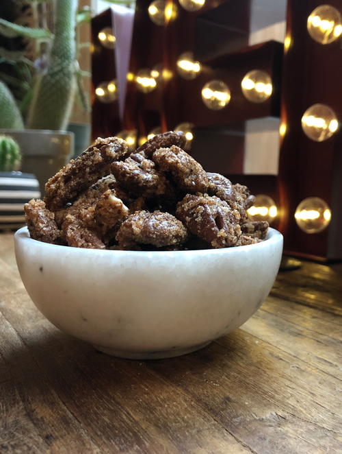 Sweet and Spicy Party Pecans