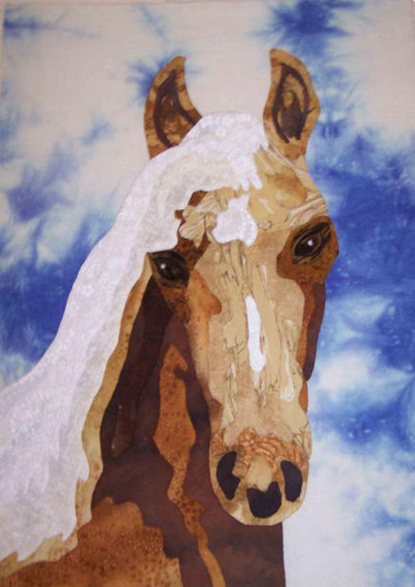 Fabric Portrait of a Horse Quilt Block