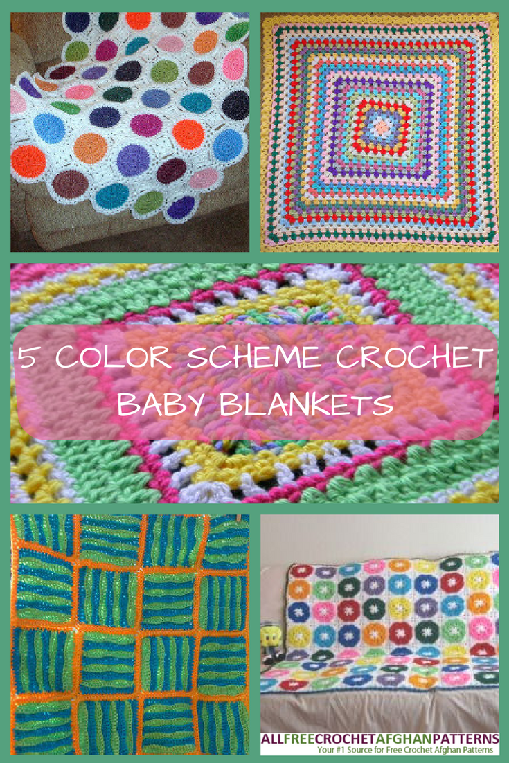5 Color Scheme Crochet Baby Blankets | AllFreeCrochetAfghanPatterns.com