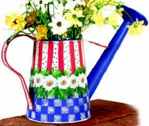 Patriotic Wind Chime and Watering Can