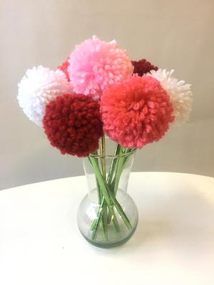 yarn pom pom flowers