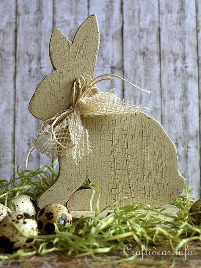 Vintage Looking Wooden Bunny