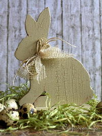 Vintage Looking Wooden Bunny | FaveCrafts.com