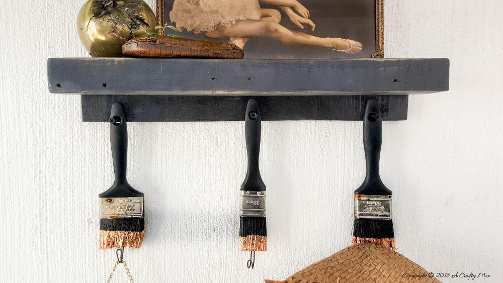 Off the Wall Repurposed Paint Brush Hooks
