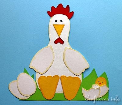 Paper Hen and Chick Wall Decoration