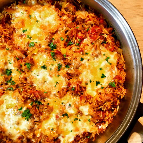 Crumbled Italian Sausage with Rice Casserole