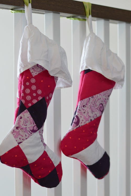 Quilted Christmas Stockings from Baby Clothes