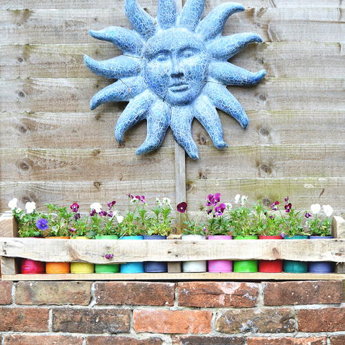 Upcycled Tin Can Planters and Pallet Holder