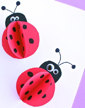 Ladybug Cupcake Liner Crafts | AllFreeKidsCrafts.com