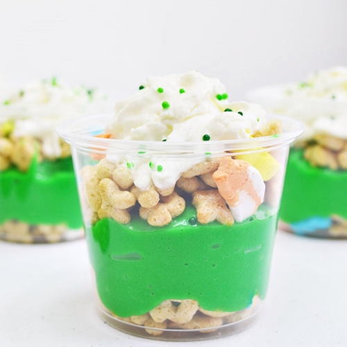 Quick and Easy St. Patrick's Day Pudding Parfaits