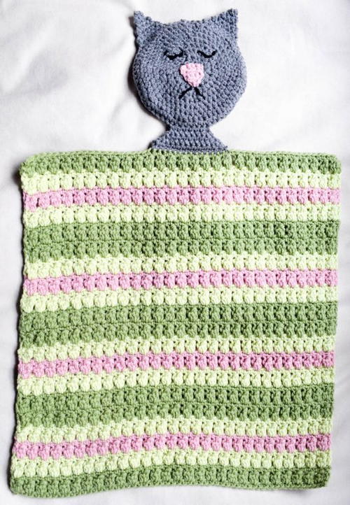 Kitty Crochet Baby Lovey Blanket