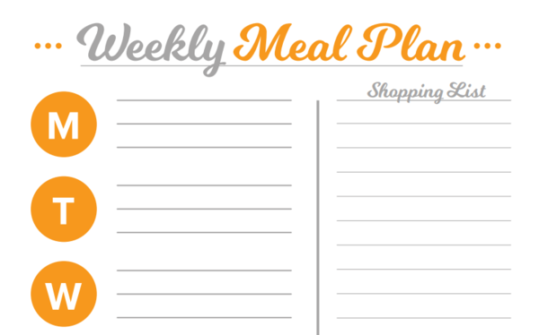 Weekly meal plan