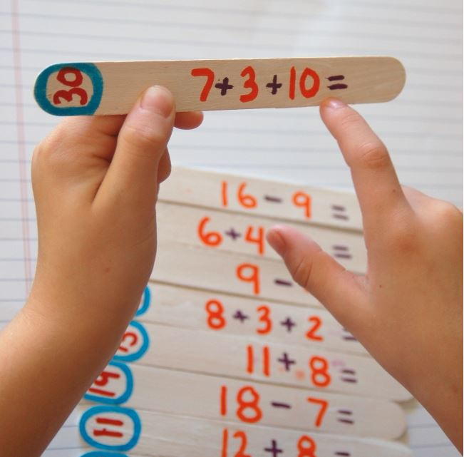 Craft Stick Addition Math Games | AllFreeKidsCrafts.com