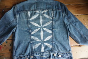 patterned denim jacket