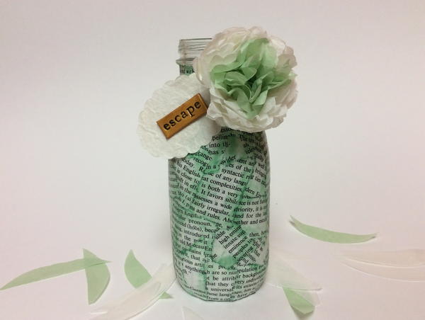 Recycled Book Page Bud Vase