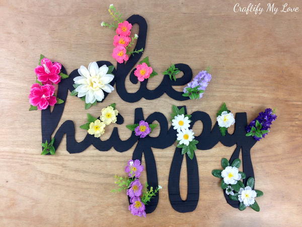 Be Happy Cardboard Sign DIY