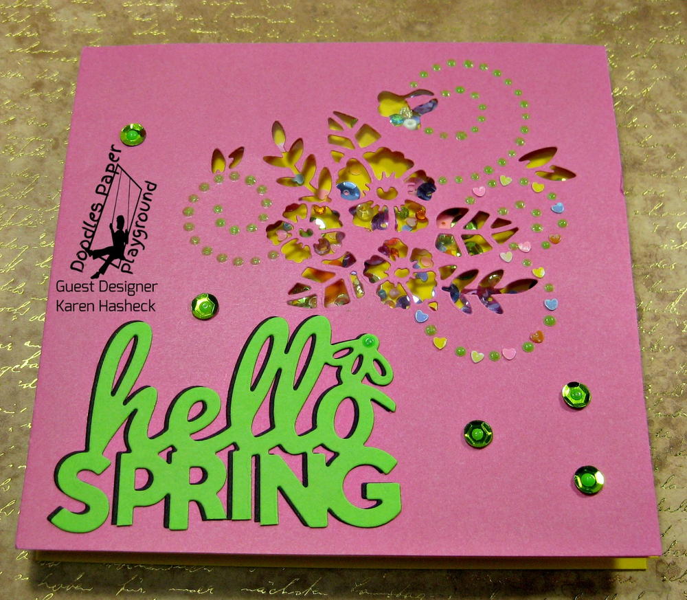 Hello Spring Shaker Card | AllFreePaperCrafts.com