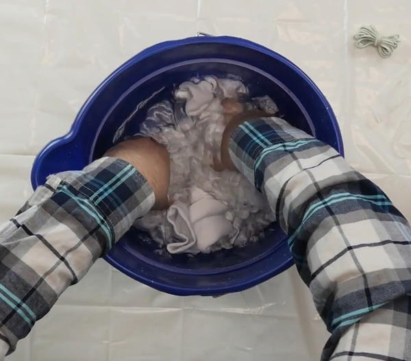 soak your tie dye shirt in water