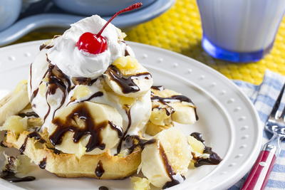 Banana Split Waffles