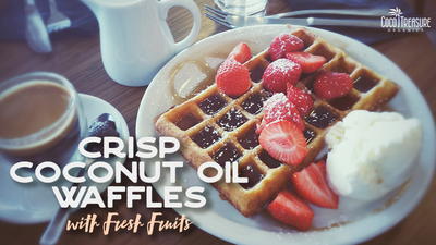 Crisp Coconut Oil Waffles with Fresh Fruits