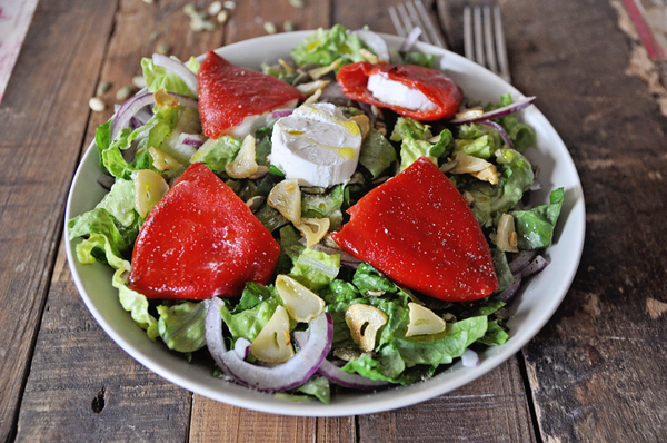 Spanish Roasted Pepper and Goat Cheese Salad