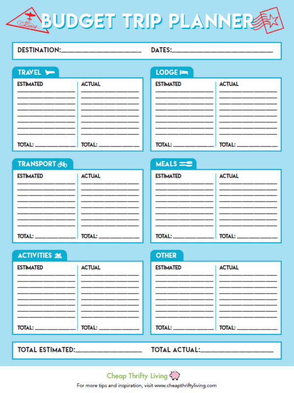 Travel Budget Worksheet