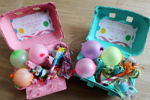 Egg Carton Birthday Invitations
