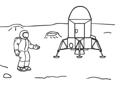 Trip to the Moon Online Coloring Page