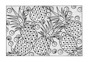 Abundance Of Pineapples Adult Coloring Page Favecrafts Com