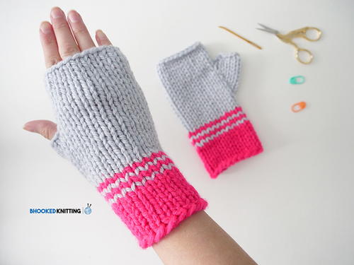 knit hand warmers pattern easy