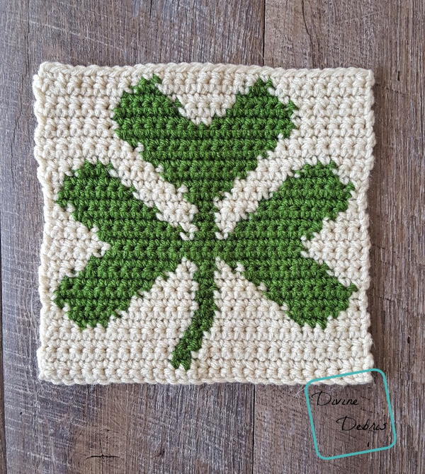 8" Tapestry Shamrock Afghan Square