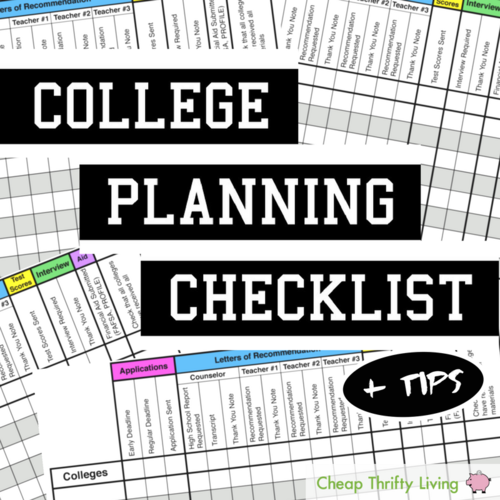 College Planning Checklist  Tips