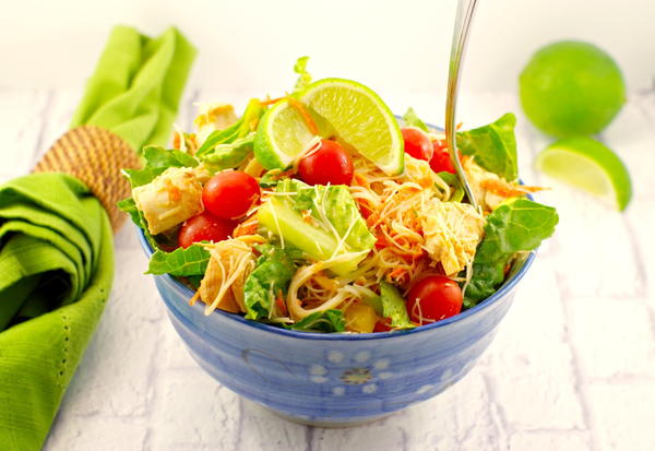 Thai Chicken Noodle Salad with Peanut Lime Dressing