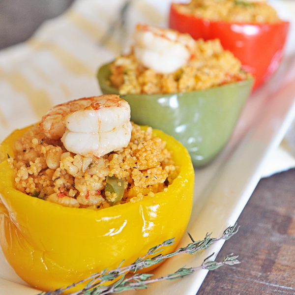 Stuffed Bell Peppers with Couscous & Shrimp