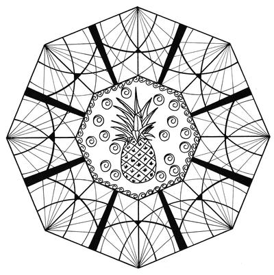 Mind-Boggling Pineapple Adult Coloring Page