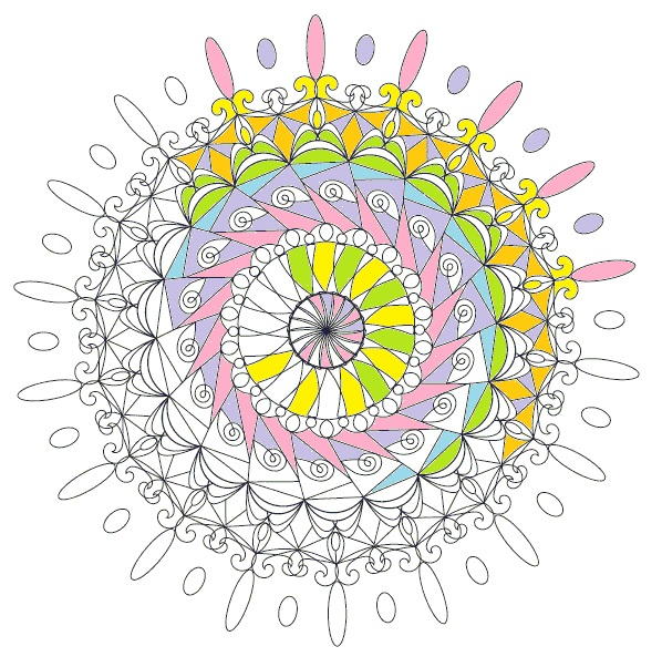 Spirograph Mandala Coloring Page