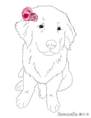 Flower Puppy Coloring Page Favecrafts Com