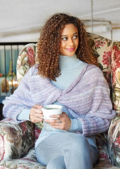 Lavender Wrapped Knit Sweater