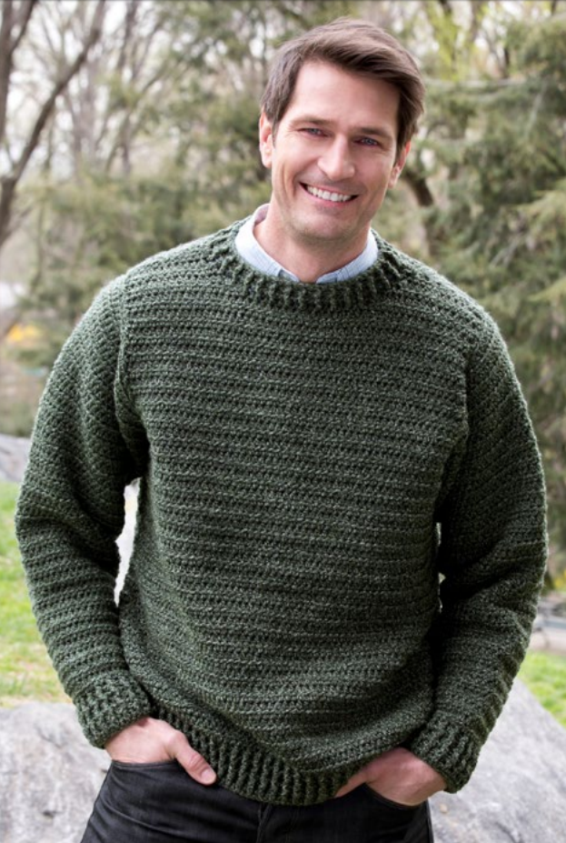 Simple Sweater for Him AllFreeCrochet