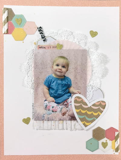 6 Month Baby Girl Scrapbook Layout