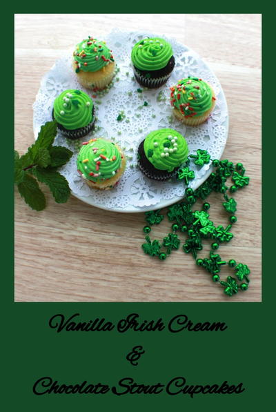 Vanilla Irish Cream and Chocolate Stout Cupcakes